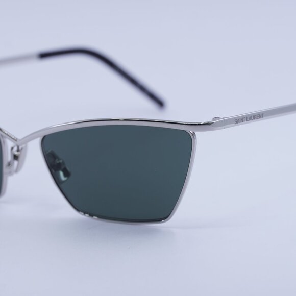 🕶️ New Saint Laurent SL637 002 Sunglasses - Silver Frame, Grey Lenses - Picture 5 of 13